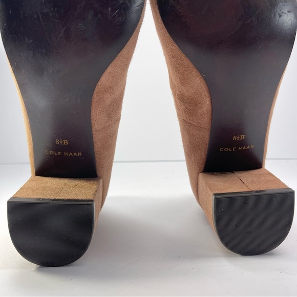 Cole Haan Suede Heels Women’s Size 8.5 Blush Block Heel - Picture 11 of 11